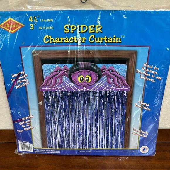 NEW! Vintage Beistle Halloween Hanging Spider Curtain Circa 2001 - Picture 1 of 5